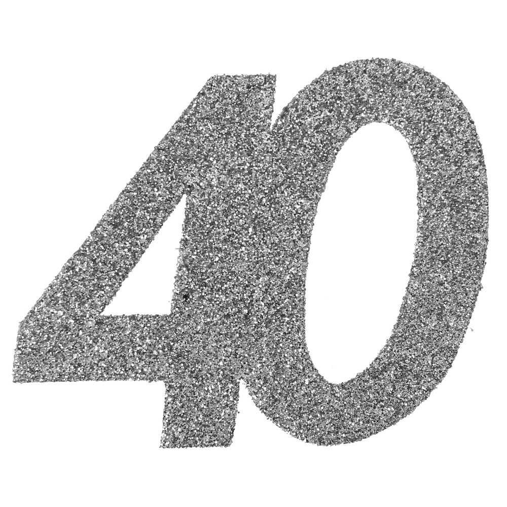 [SAN4532/40] Confetti 40 years glitter silver