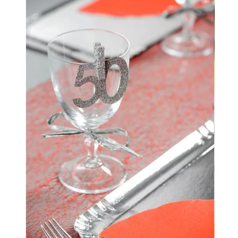 Confettis 50 ans paillettes argent