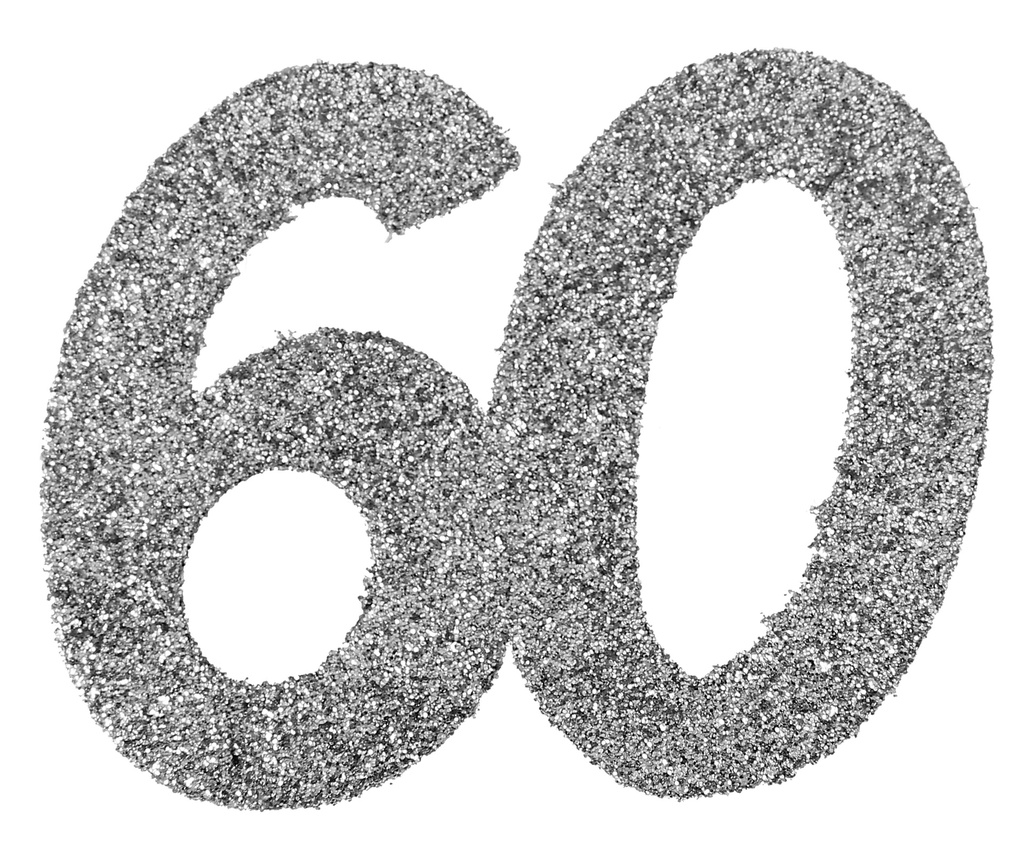 Confettis 60 ans paillettes argent