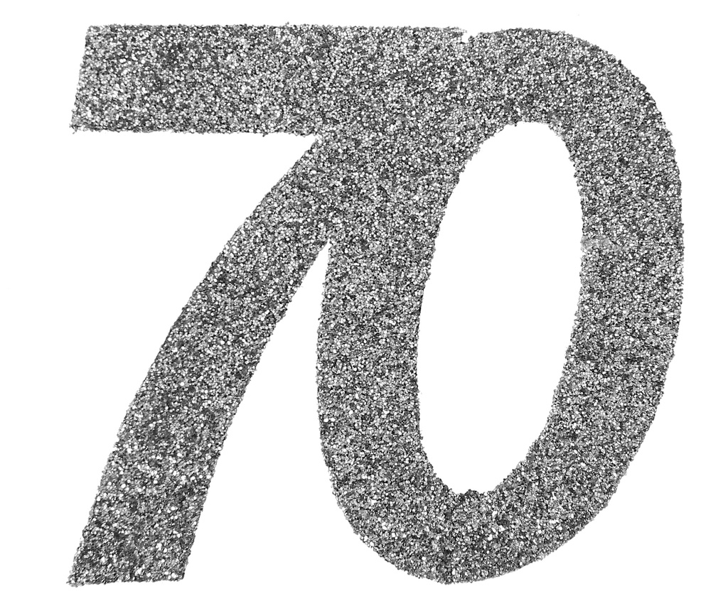 Confettis 70 ans paillettes argent