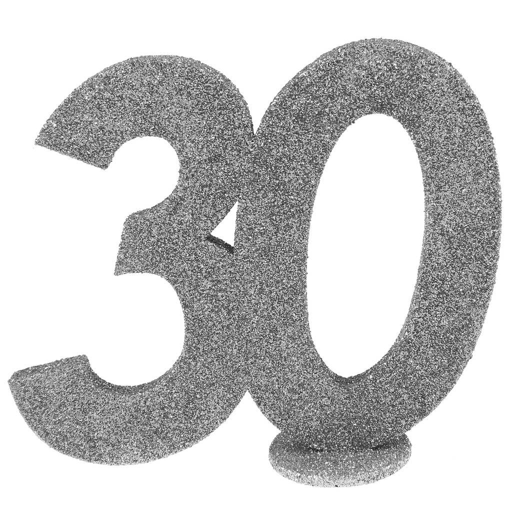 Centre de table 30 ans paillettes argent