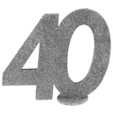 Centre de table 40 ans paillettes argent