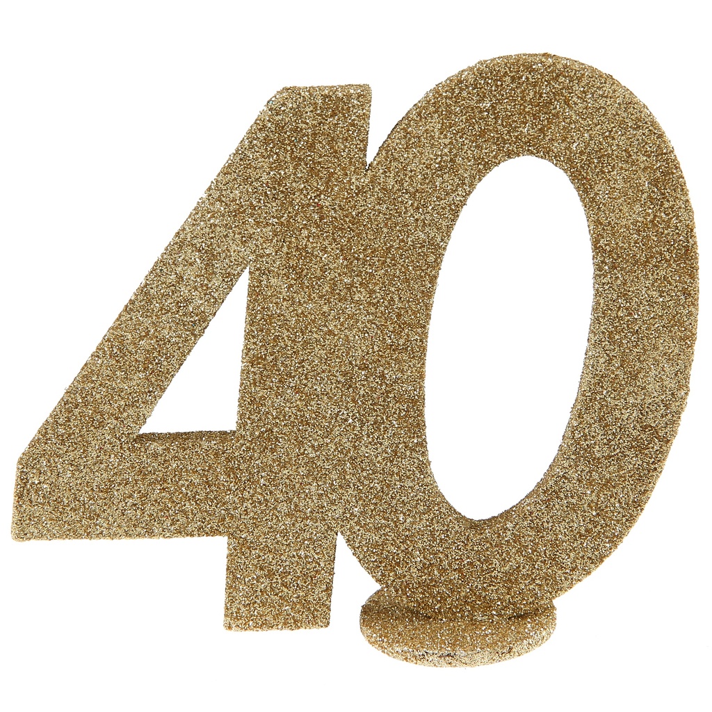 Tischdekoration 40 Jahre Gold Glitzer