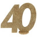 Tischdekoration 40 Jahre Gold Glitzer