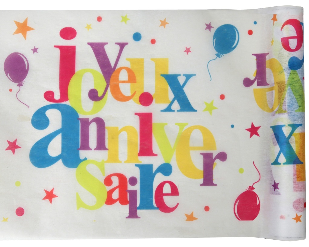 [SAN5136] CHEMIN DE TABLE JOYEUX ANNIVERSAIRE 5 METRES