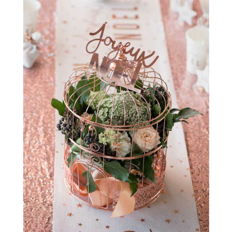 Cage métal rose gold 31 cm