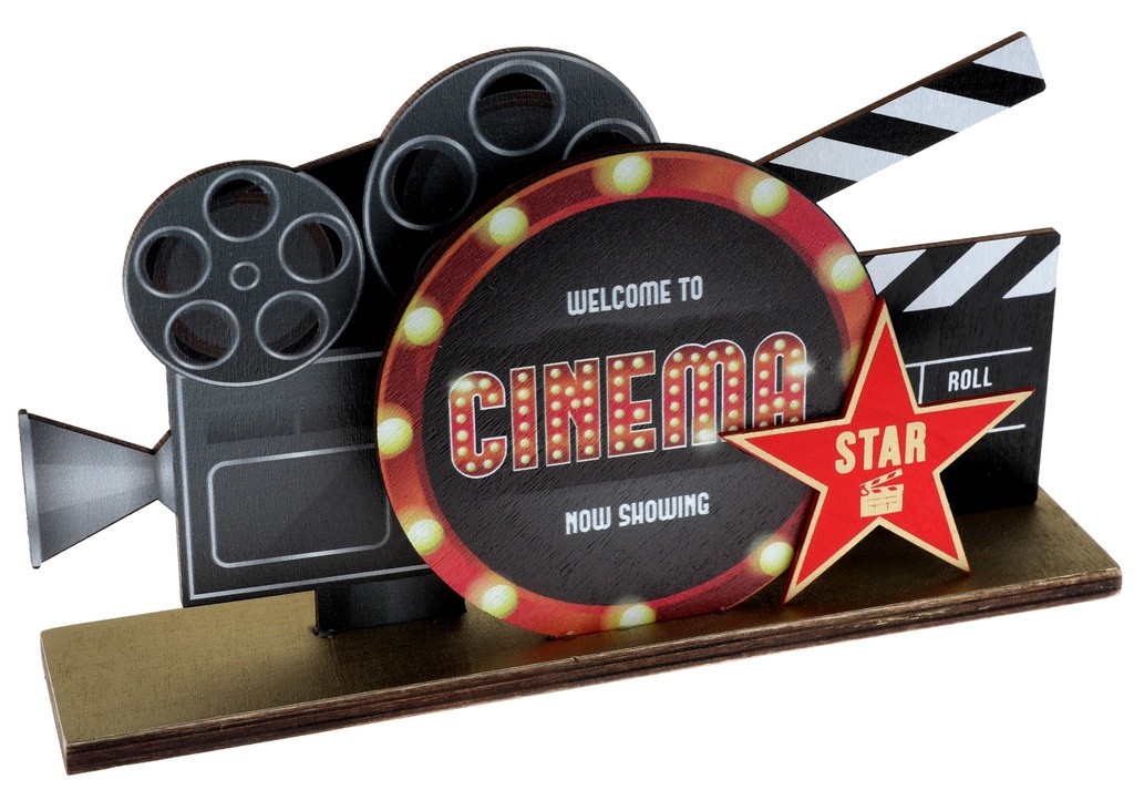 [SAN6643] Décoration en bois "Welcome to Cinéma"