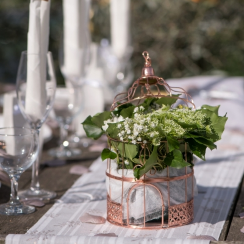 Cage en métal rose gold 24 cm