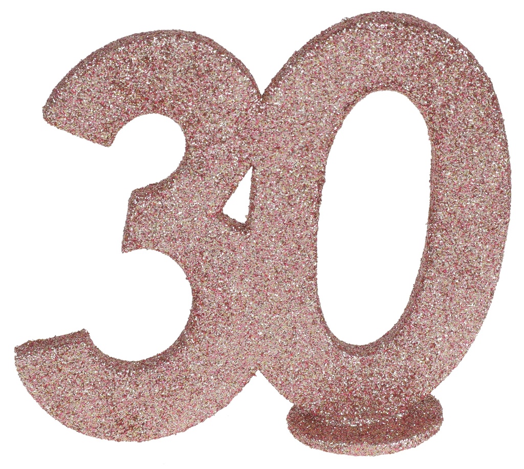 [SAN6915/30] Centre de Table 30 ans paillettes rose gold