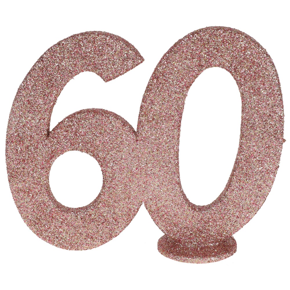 [SAN6915/60] Tischdekoration 60 Jahre Glitzer Roségold