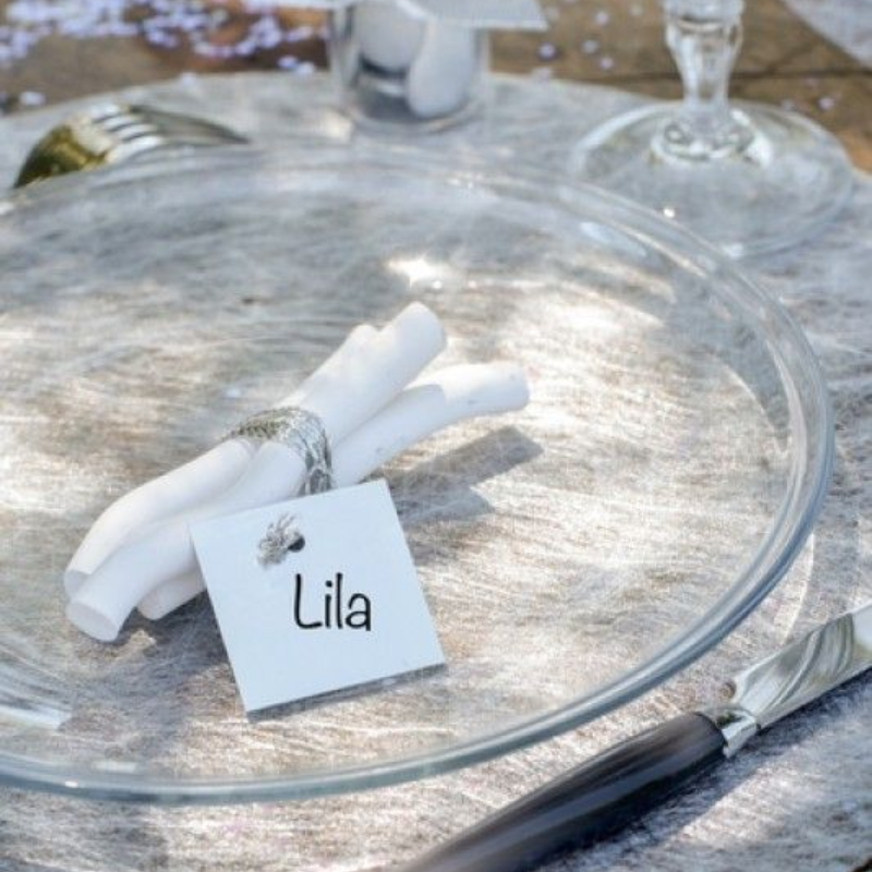 MARQUE-PLACE CARRE BLANC (sachet de 10 pcs)