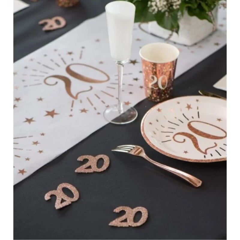 [SAN7306/20] 20th Birthday Confetti Rose Gold Glitter