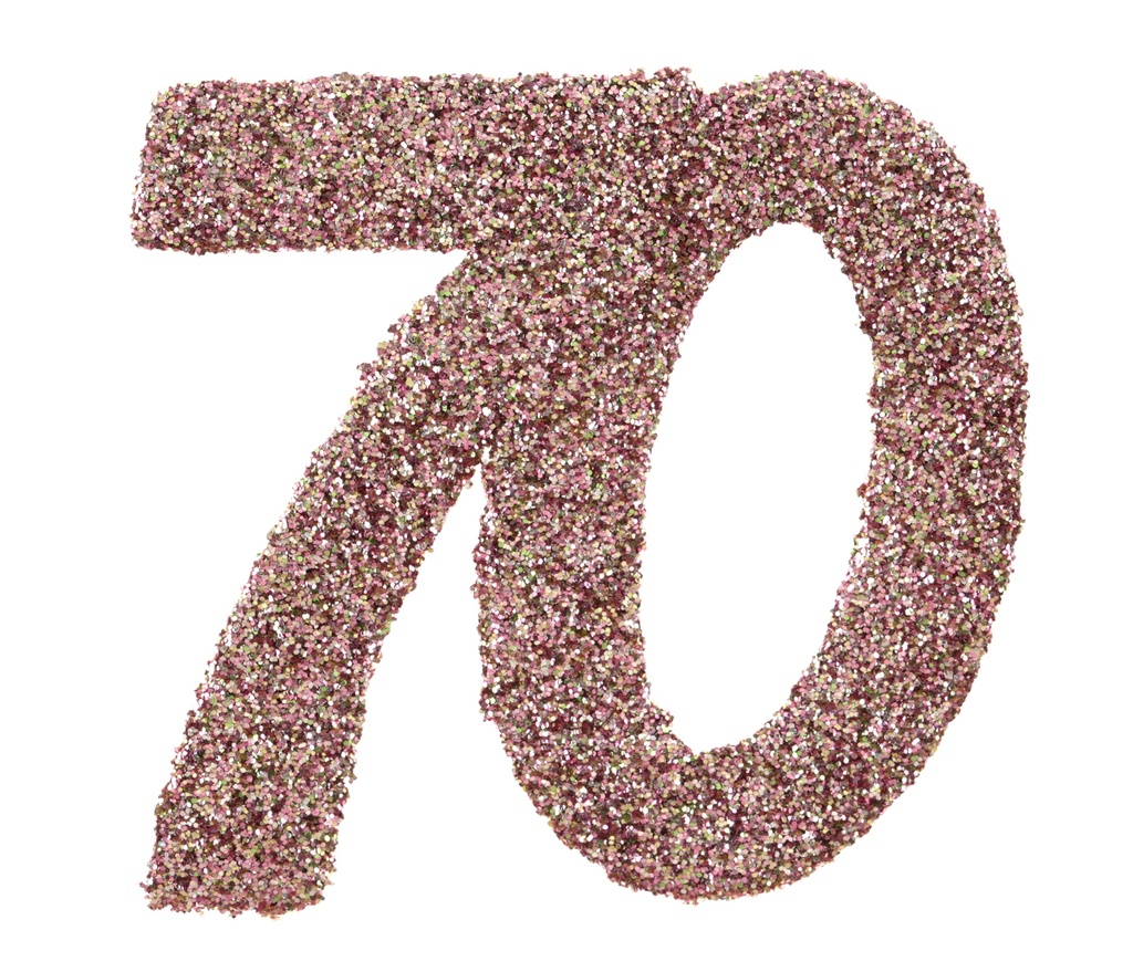 Confettis 70 ans paillettes rose gold