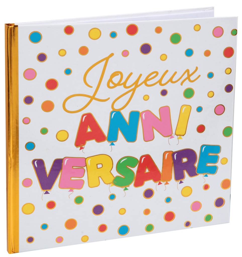 Livre Gold Joyeux birthday multicoloured 24 x 24 cm