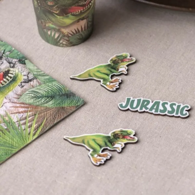[SAN7867] 10 confettis en bois dinosaure 
