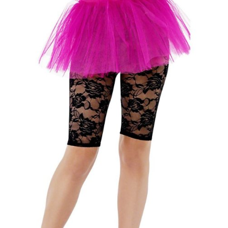 Déguisement femme cycliste en dentelle noire 80's