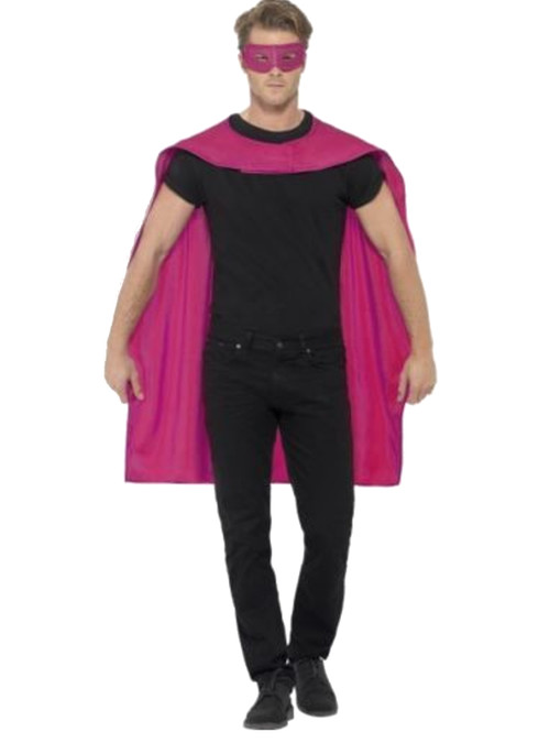 Set d'accessoires cape et masque rose