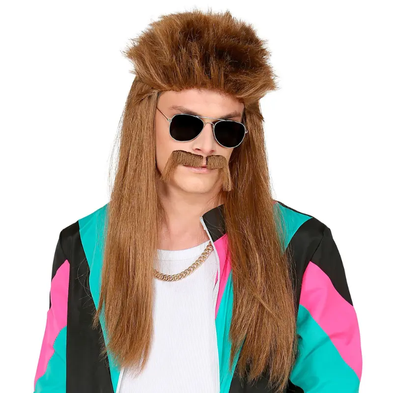 Perruque et moustache mulet