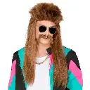 Perruque et moustache mulet
