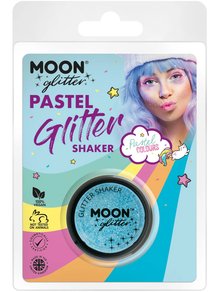 Moon Glitter Pastel Glitter Shakers, Baby BLUE