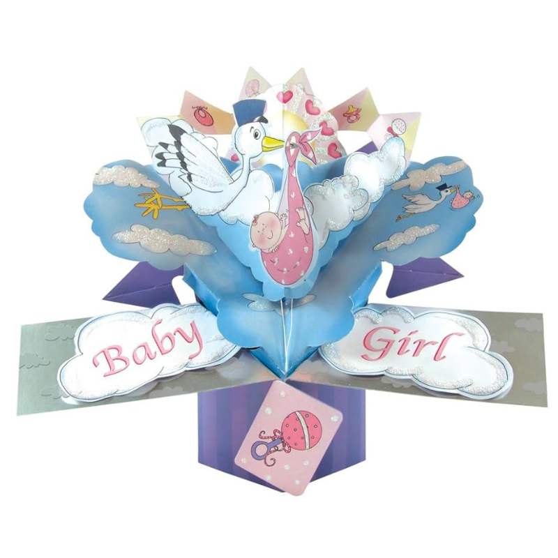 Carte de naissance 3D "Baby girl"