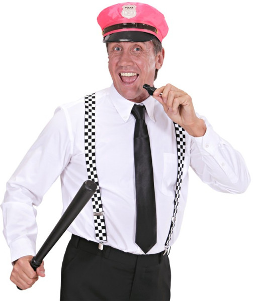 Neon pink police hat