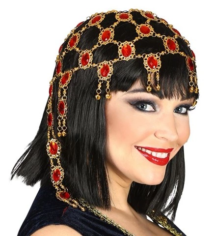 [WID01209] Coiffe orientale avec pierres rouges