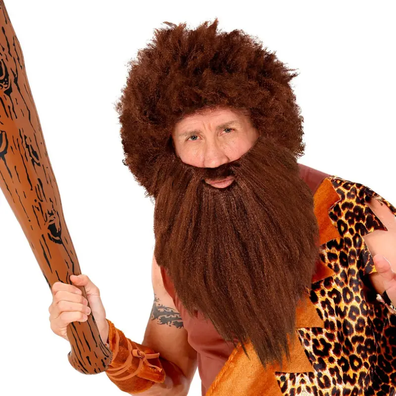 Perruque et barbe homme des cavernes