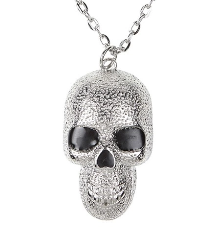 [WID03511] Collier à pendentif crâne argenté