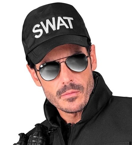 [WID03607] Schwarze Polizeimütze "SWAT"