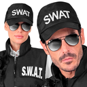Casquette noire de police "SWAT"
