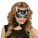Masque de chat brillant avec nœud papillon