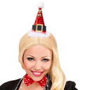 Serre tête chapeau de noël avec clochettes et nœud papillon