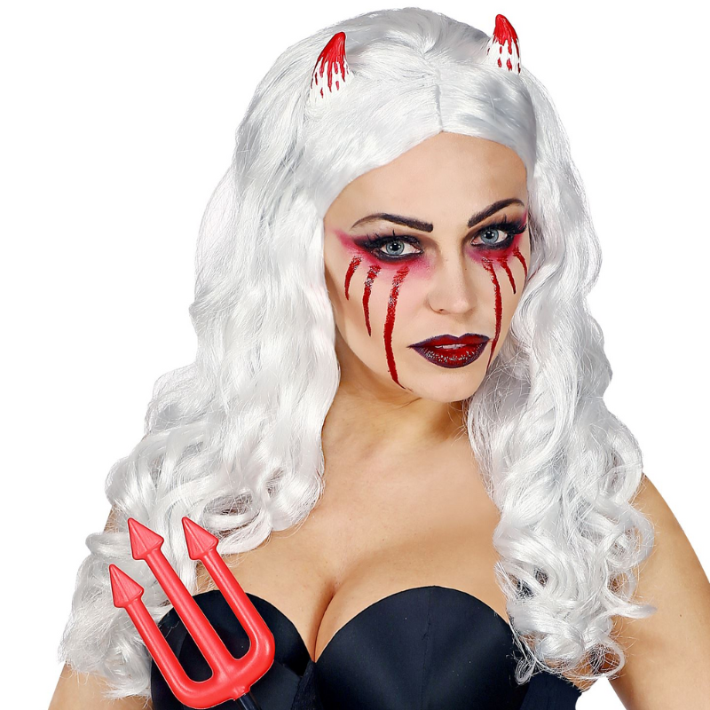 [WID04456] Perruque Diablotine avec cornes