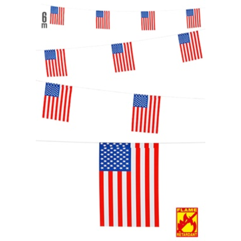 [WID05320] "GUIRLANDE DRAPEAU USA" - 6 M