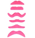 Moustache rose fluo Adhésive - 6 Modèles Assorties