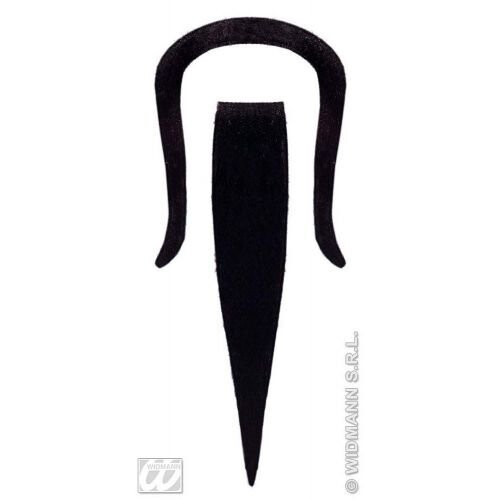 Moustache et Barbe Noire 'Chinois' Adhésives