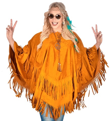 [WID09829] Poncho brun effet daim