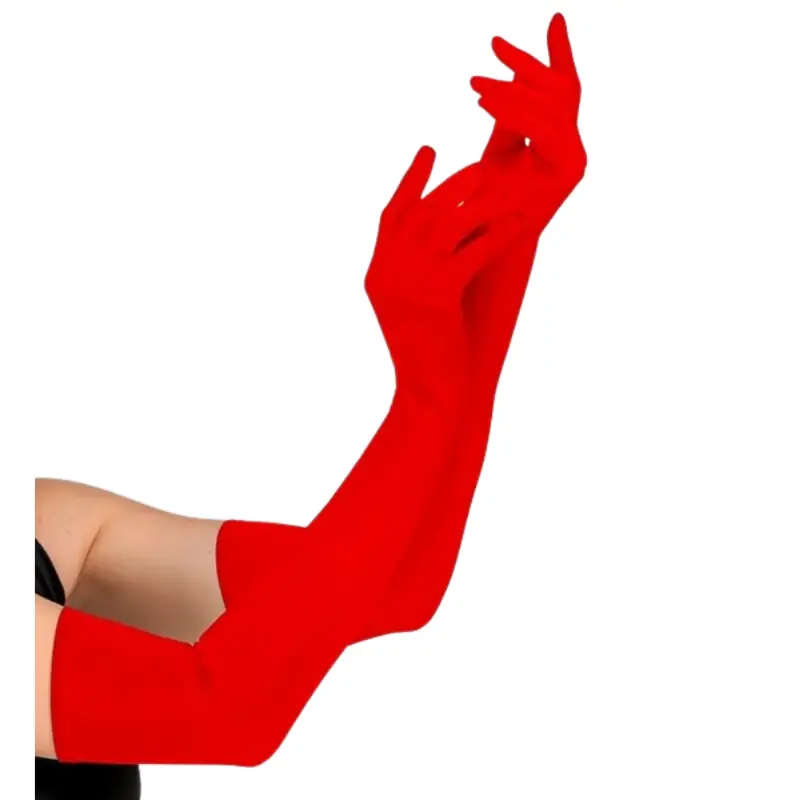 [WID1451H] Gants longs rouges 60 cm
