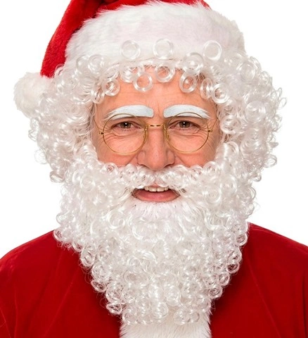 [WID1530B] Lockige Weihnachtsmann-Perücke mit Bart