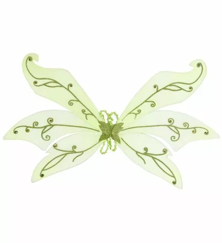 [WID1577F] Giant green fairy wings with gems, 125 x 72 cm