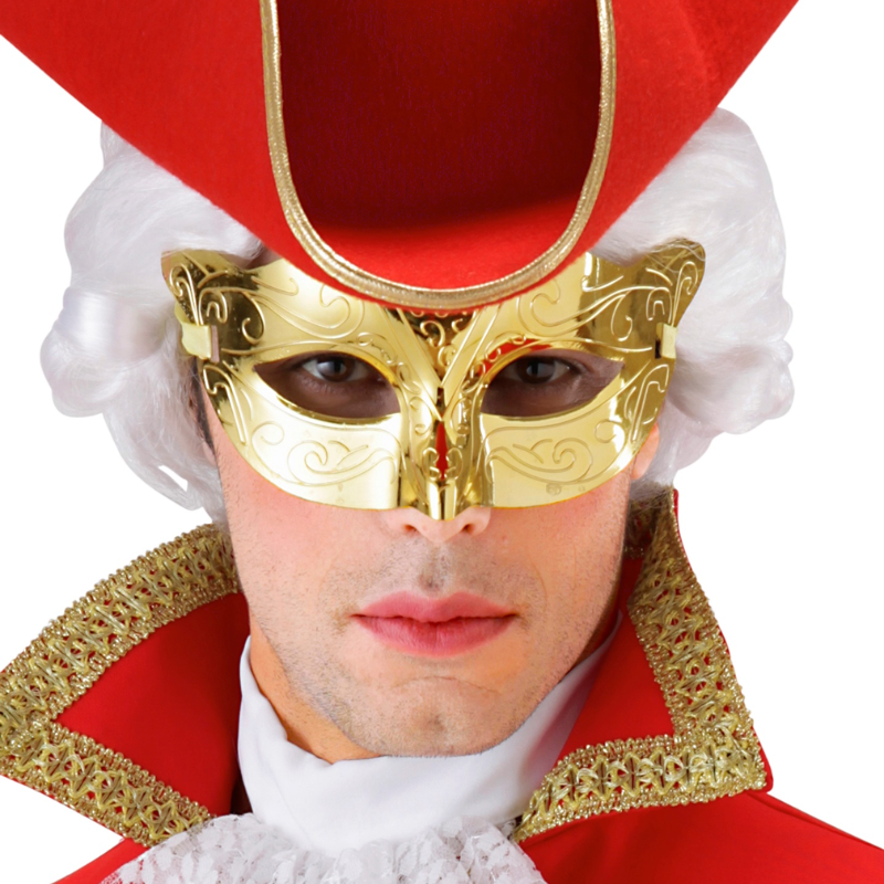 [WID1780G] Masque vénitien doré métallisé