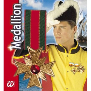Médaillon décoration avec pierre rouge - 6 styles assortis
