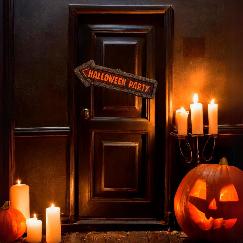 Panneau "Halloween Party" fluorescent