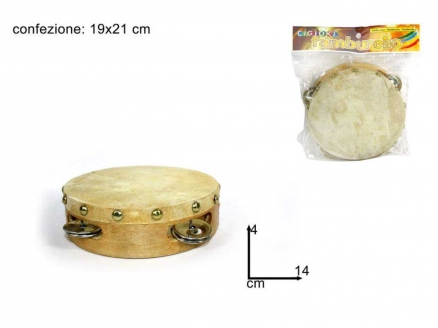 Tambourin 23 cm - 4 couleurs assorties