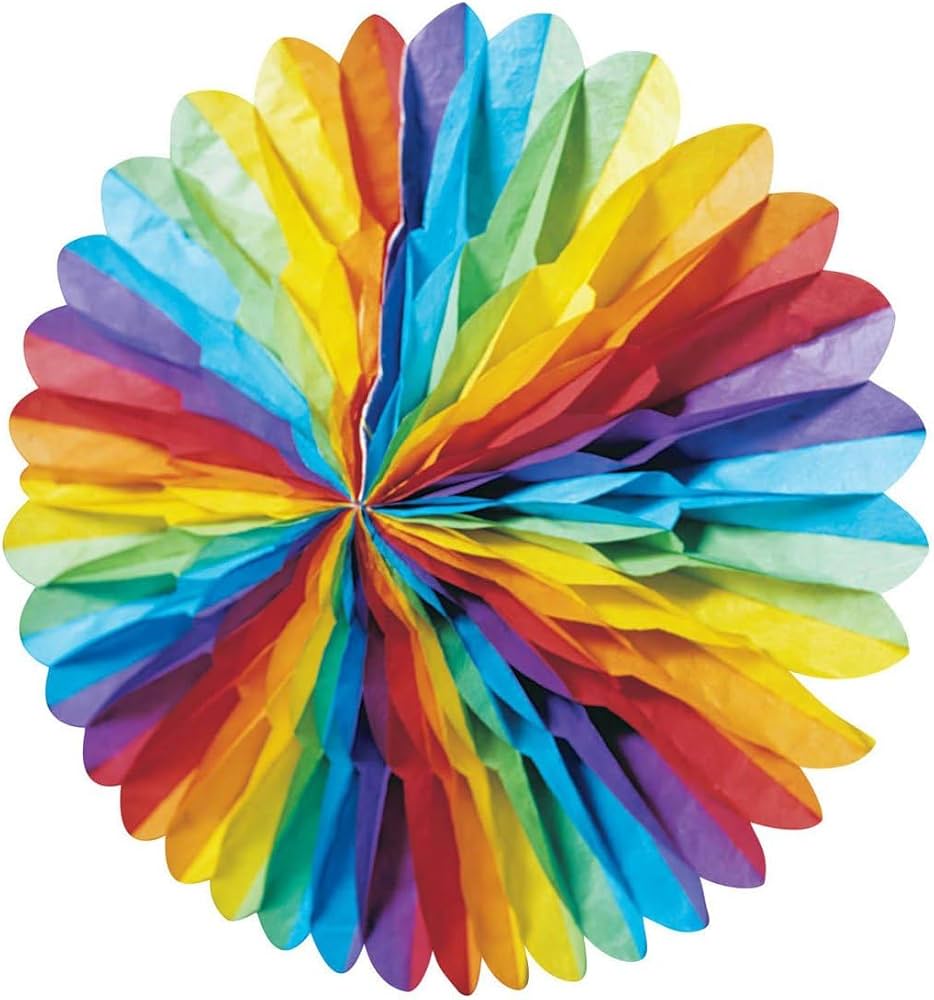 [WID2370T] Rosace papier multicolore diam. 75 cm