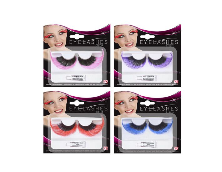 Extralong Black Base & Color Tip Eyelashes (+with glue tube)