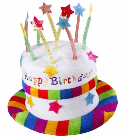 [WID2637H] Chapeau gâteau d'anniversaire en velours