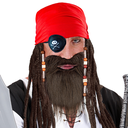 Set de Pirate (Bandeau, cache-oeil, barbe et moustache)
