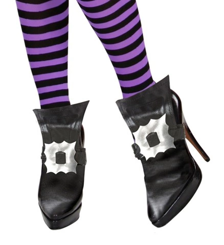 [WID33873] Witch Shoe Covers with Faux Leather Buckles - 2 assorted colours